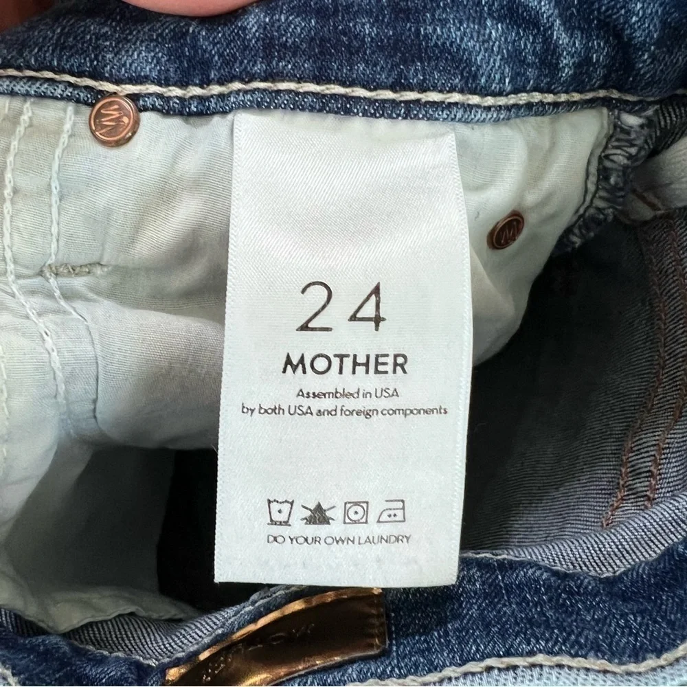 Mother Jeans Women 24 Stunner Zip Ankle Step Fray Skinny Walking On Coals A - Picture 10 of 11